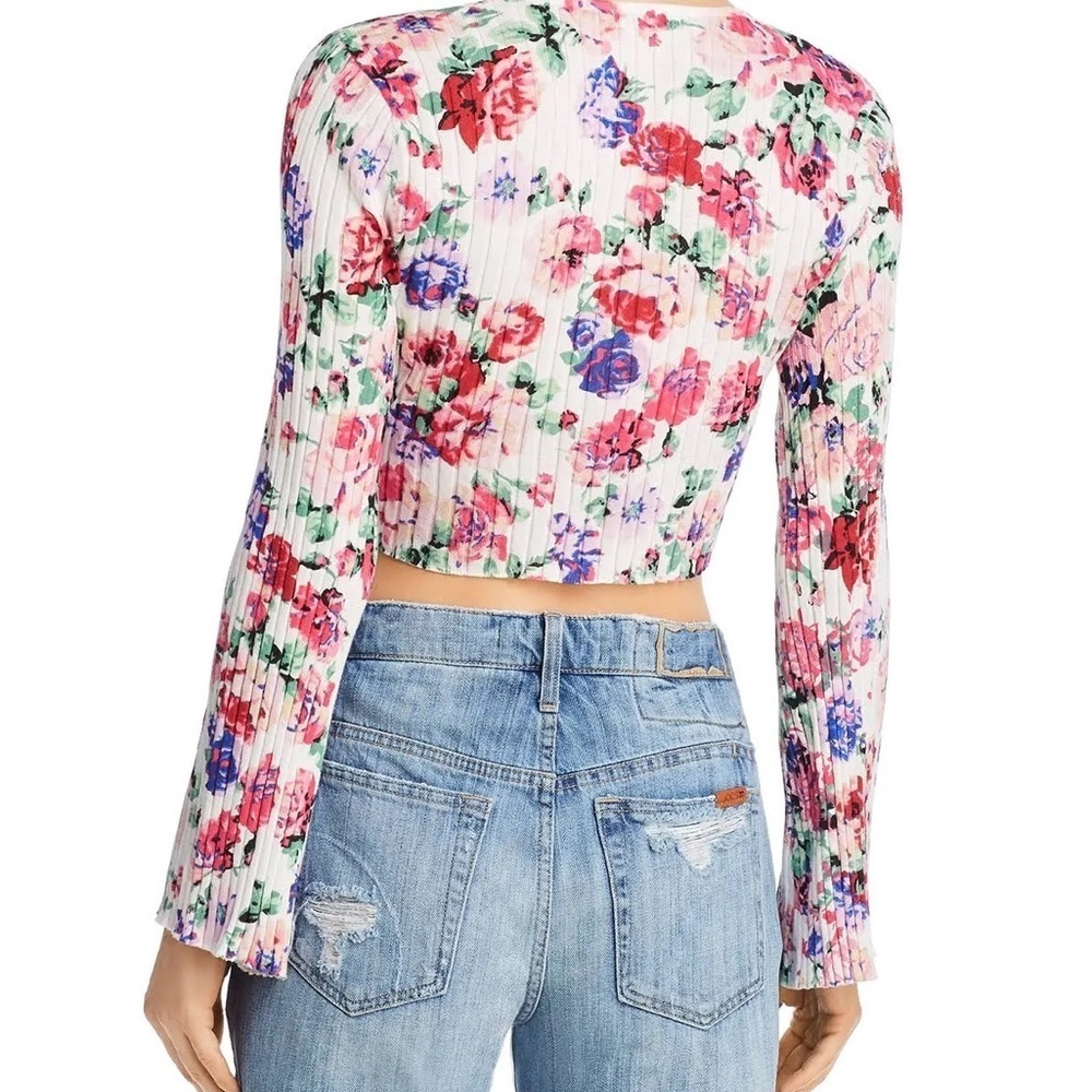 Ronny Kobo Magda Floral Crop Top White Size Small - Picture 4 of 9